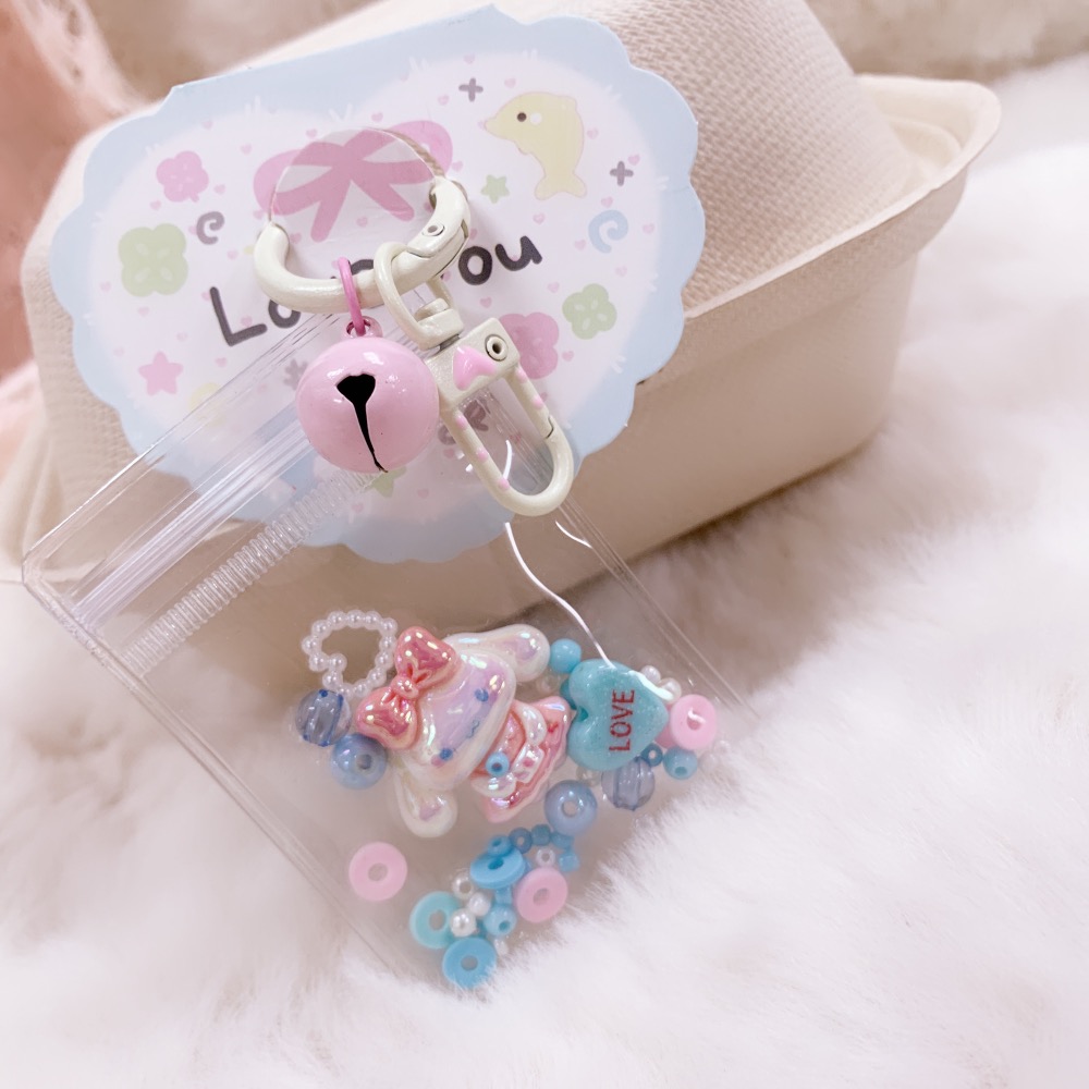 可愛手工包包吊飾搖搖樂鑰匙圈吊飾手機吊飾鑰匙扣鑰匙圈包包掛件手作吊飾-規格圖4