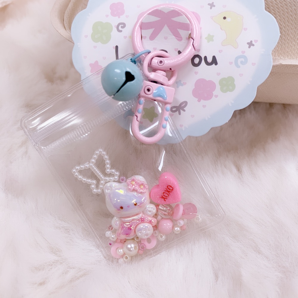 可愛手工包包吊飾搖搖樂鑰匙圈吊飾手機吊飾鑰匙扣鑰匙圈包包掛件手作吊飾-規格圖4