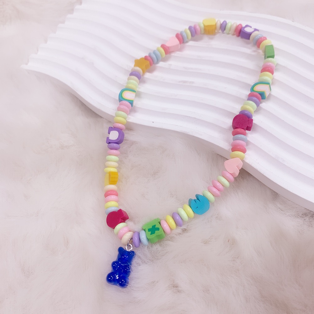 小熊軟糖原創手工串珠項鍊系列手工串珠串珠項鍊項鍊頸鏈短鏈-規格圖6