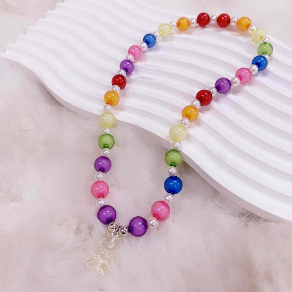 小熊軟糖原創手工串珠項鍊系列手工串珠串珠項鍊項鍊頸鏈短鏈-規格圖6