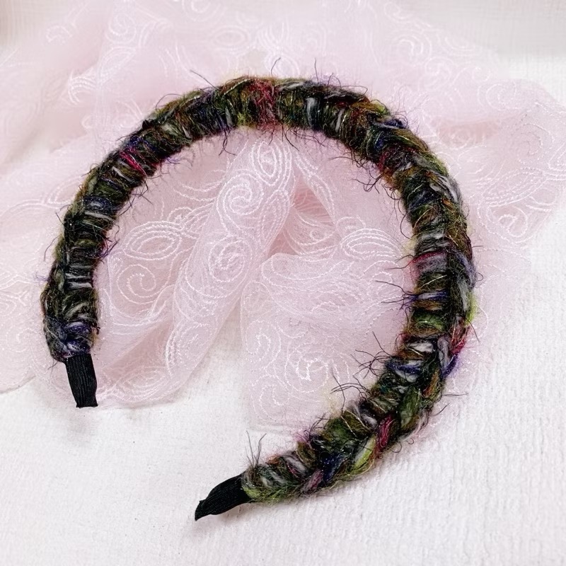 ［手作髮飾］手混線髮箍編織毛線髮箍秋冬款碎髮彩色毛綫髮箍女生髮箍-細節圖4