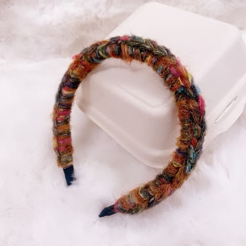 ［手作髮飾］手混線髮箍編織毛線髮箍秋冬款碎髮彩色毛綫髮箍女生髮箍-規格圖4