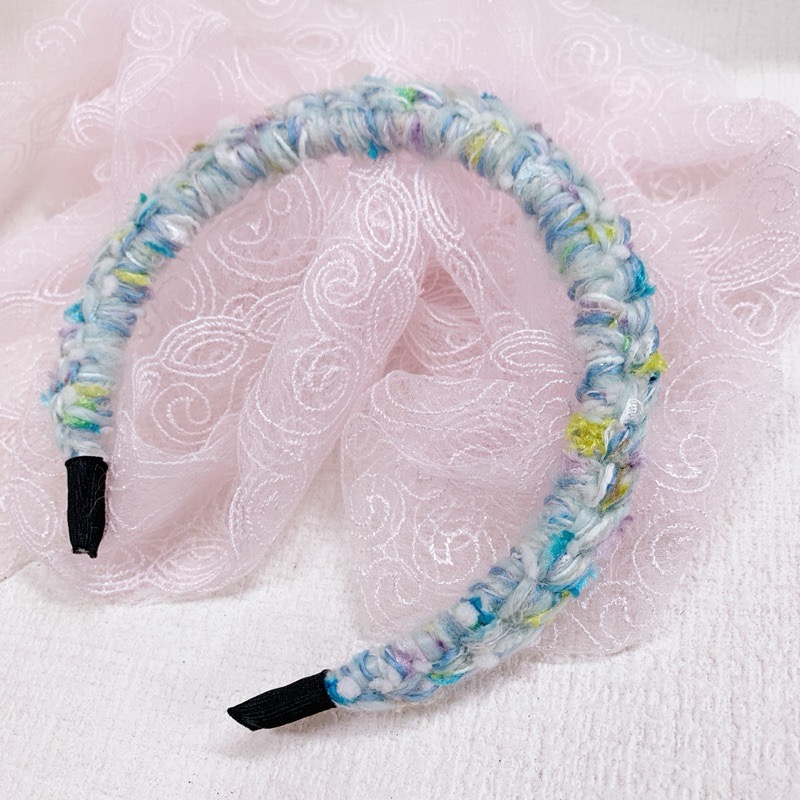 ［手作髮飾］手混線髮箍編織毛線髮箍秋冬款碎髮彩色毛綫髮箍女生髮箍-規格圖4