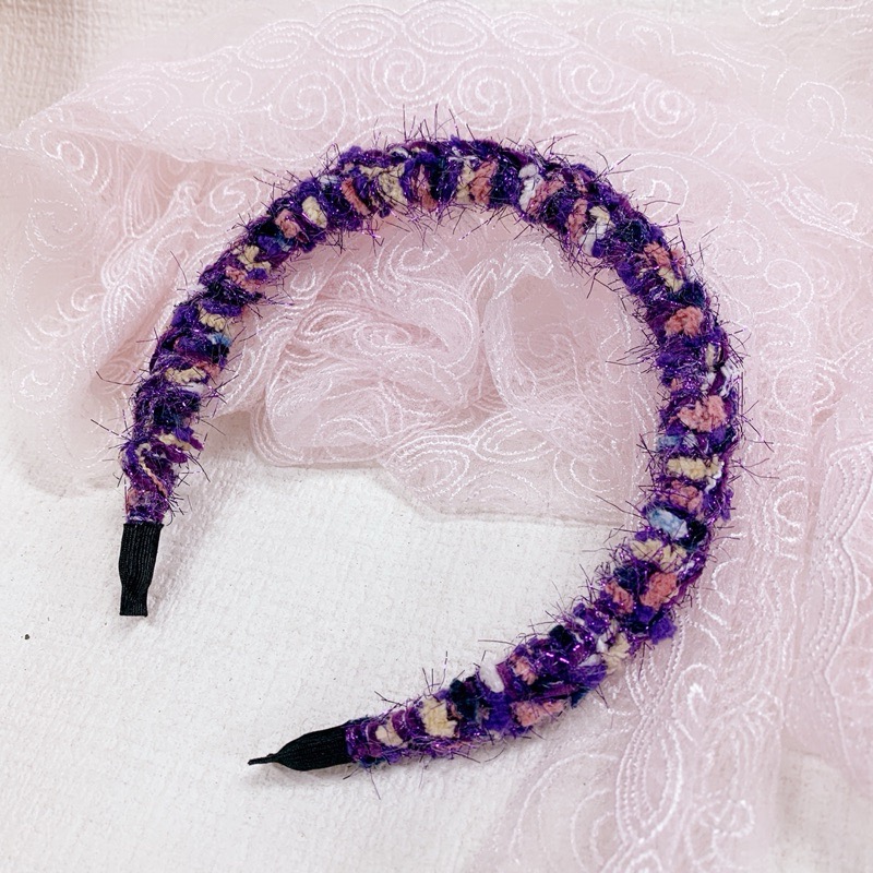 ［手作髮飾］手混線髮箍編織毛線髮箍秋冬款碎髮彩色毛綫髮箍女生髮箍-規格圖4