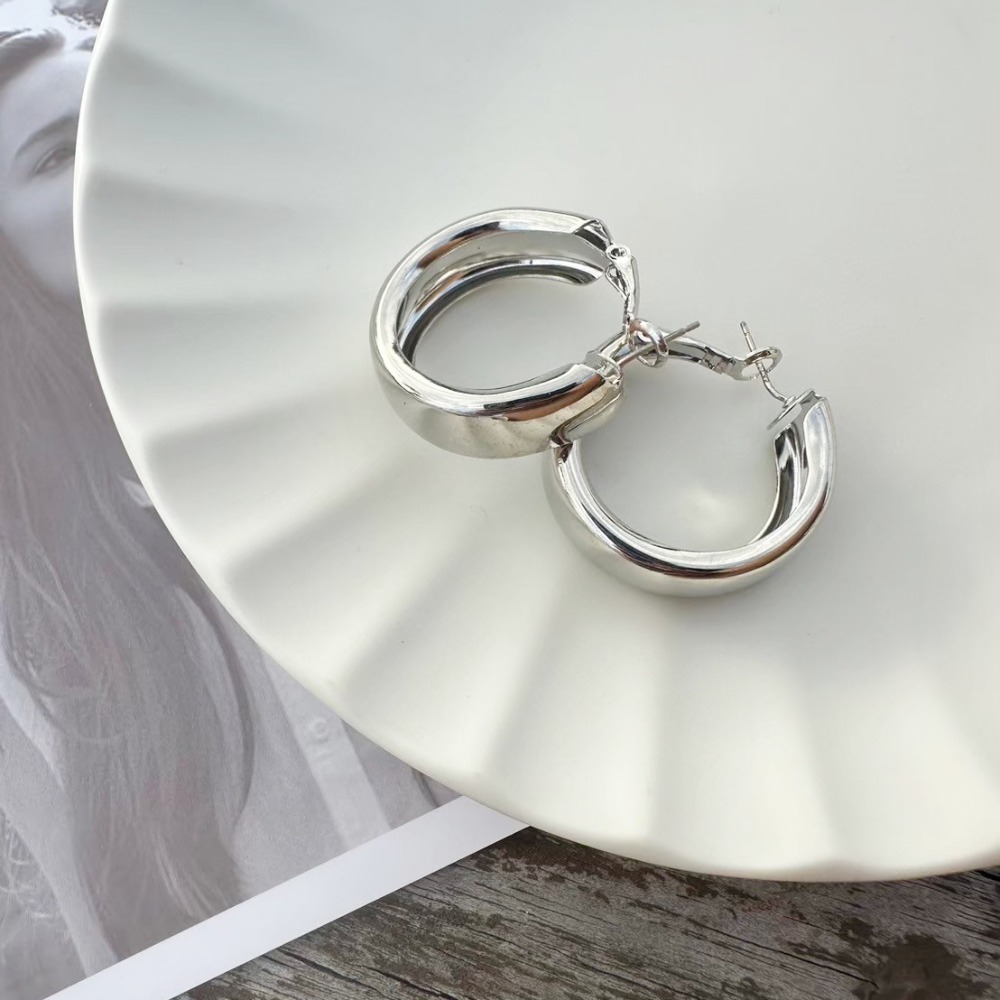 現貨實拍🔥寬版C圈耳環 金色 s925純銀❤️-規格圖4