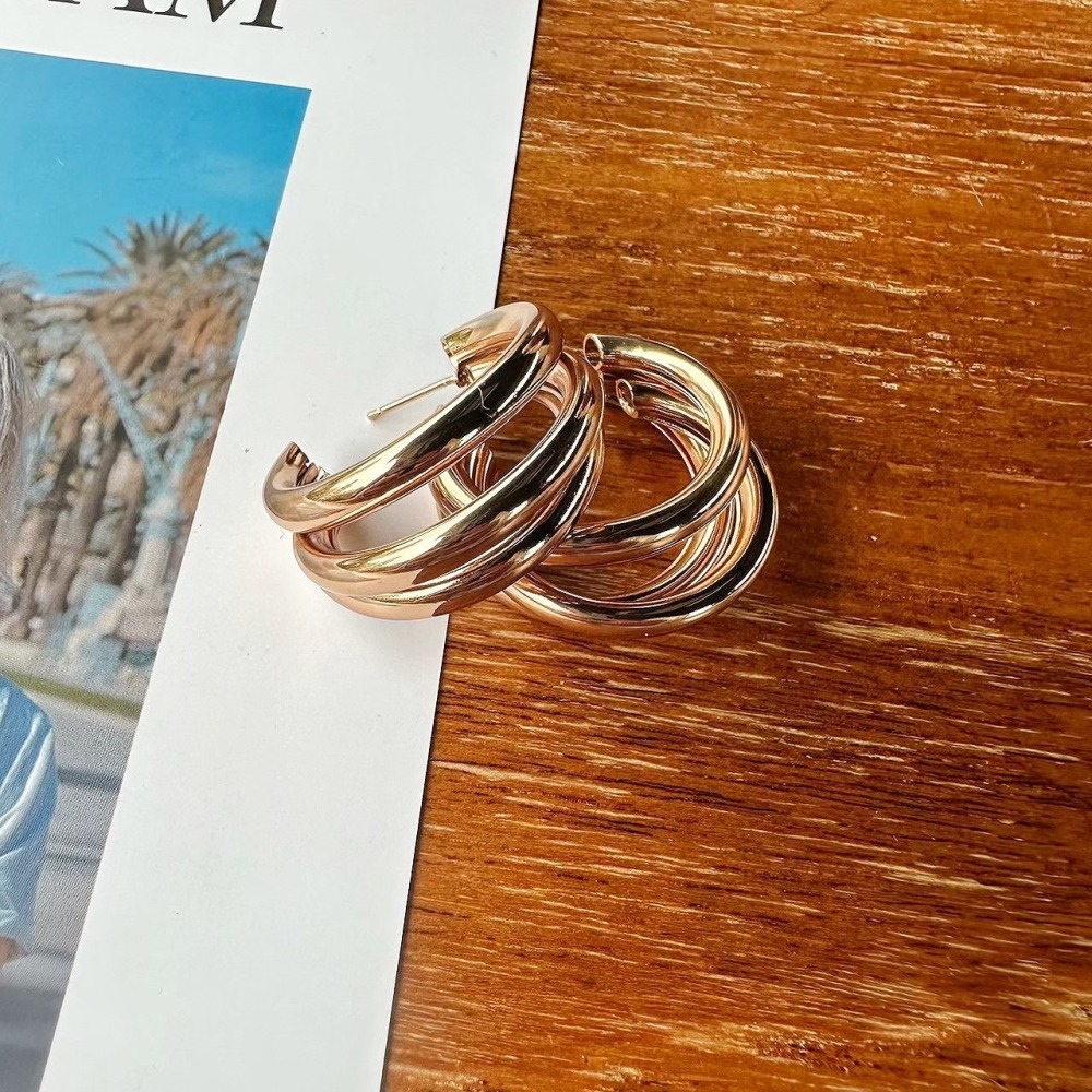 現貨實拍🔥歐美個性三圈耳環❤️-細節圖3