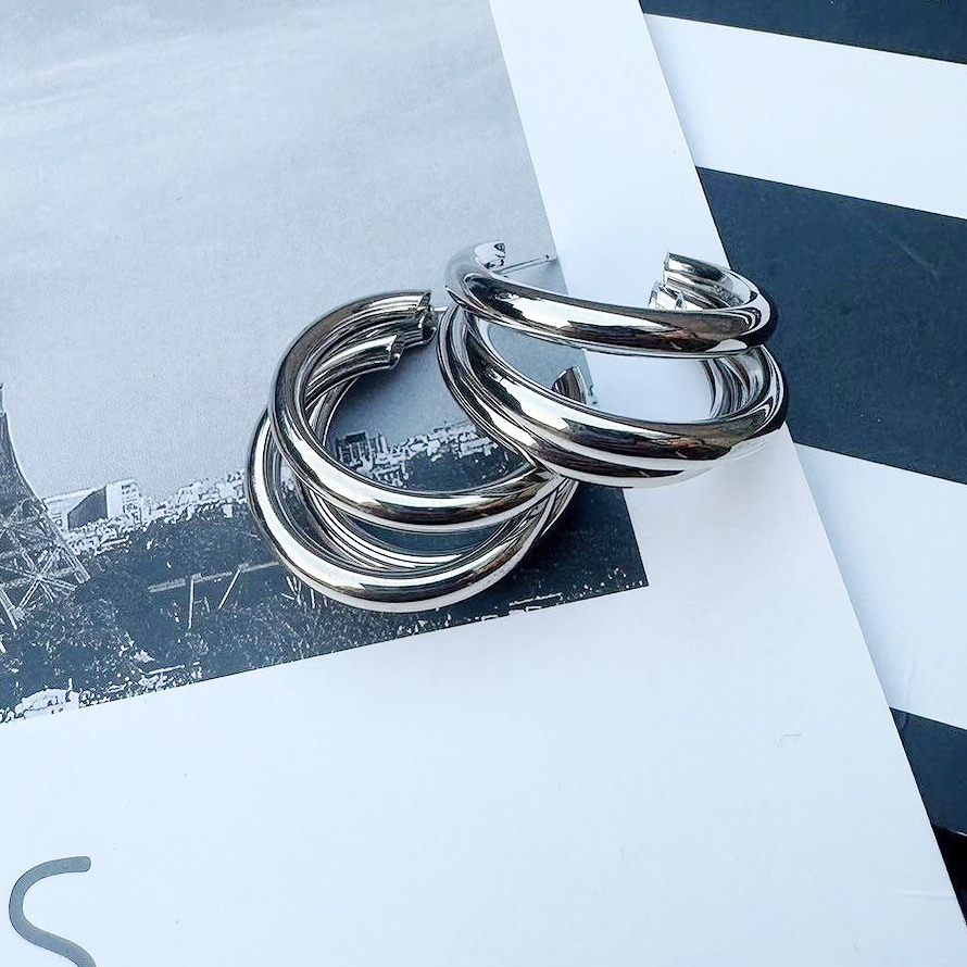 現貨實拍🔥歐美個性三圈耳環❤️-細節圖4