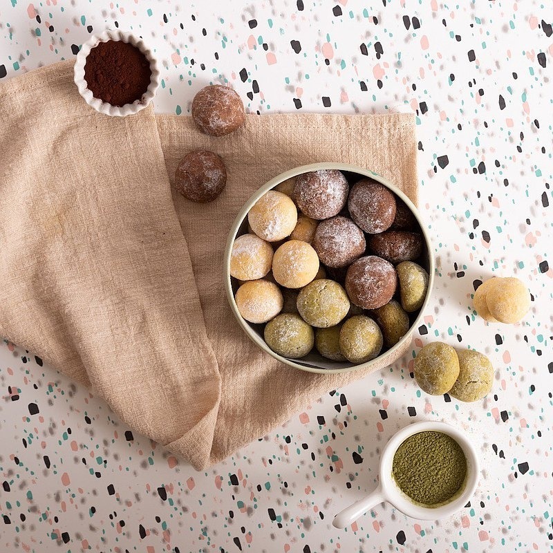 雪球 鐵盒 五種口味 手工餅乾-細節圖2