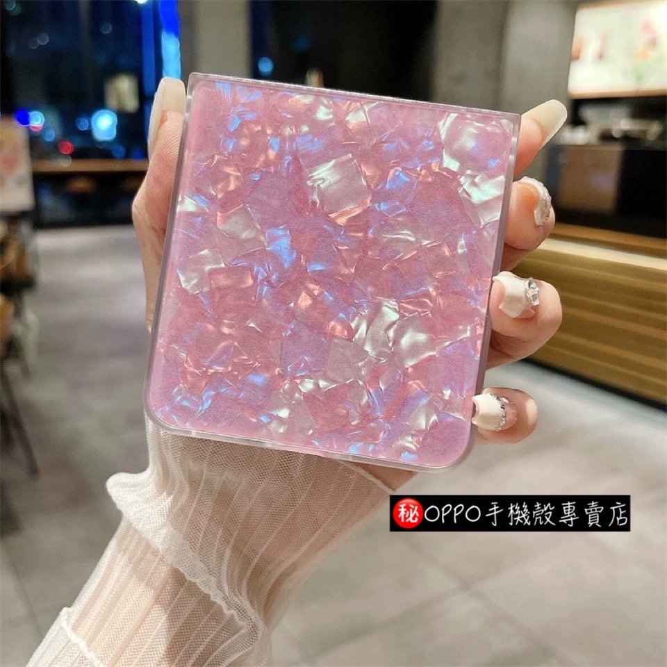 OPPO Find N2 flip貝殼紋摺疊機手機殼透明邊簡約FindN2flip摺疊 百崴-細節圖5
