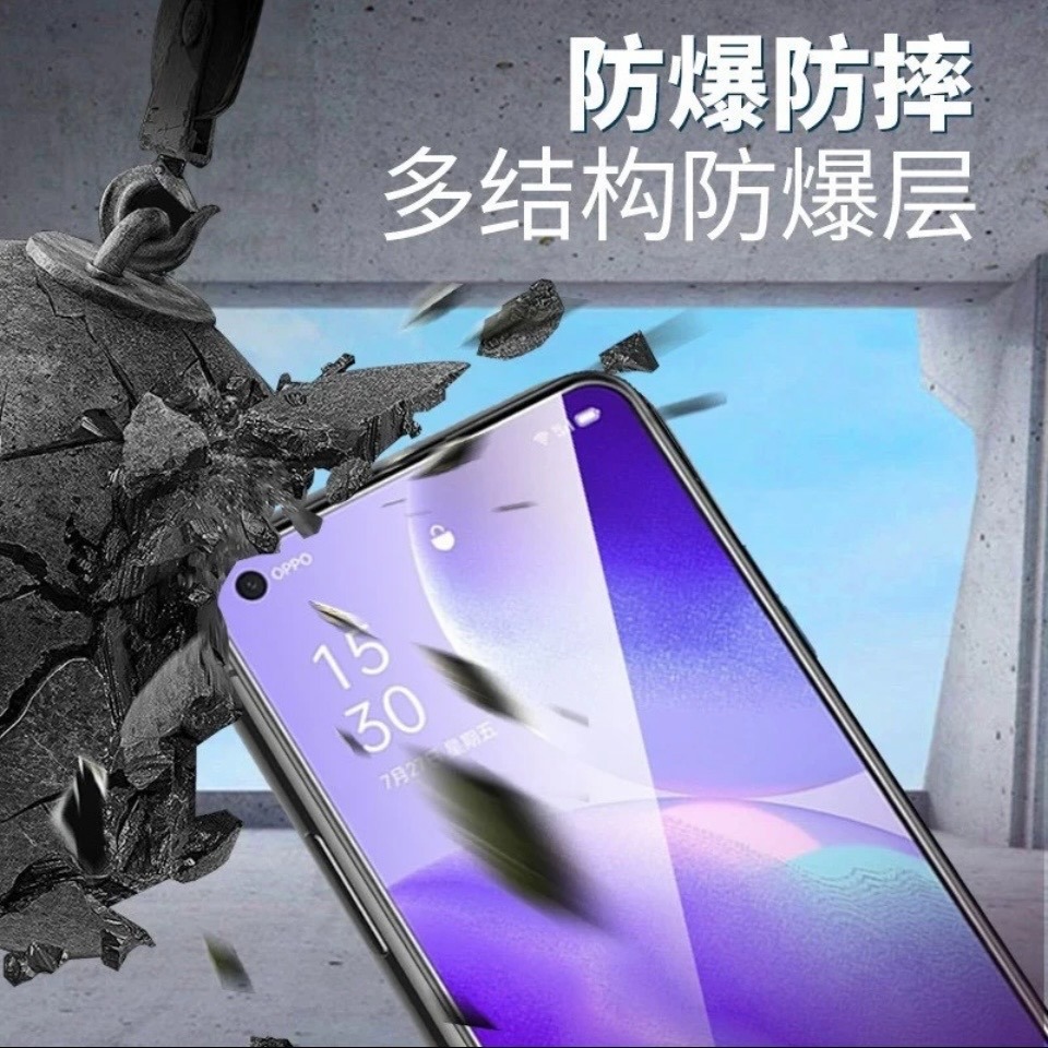台灣現貨OPPO鋼化膜A98 A79 Reno8/7/6/5 Z適用A74 A78滿版Reno6Z玻璃抗藍光Reno8z-細節圖6