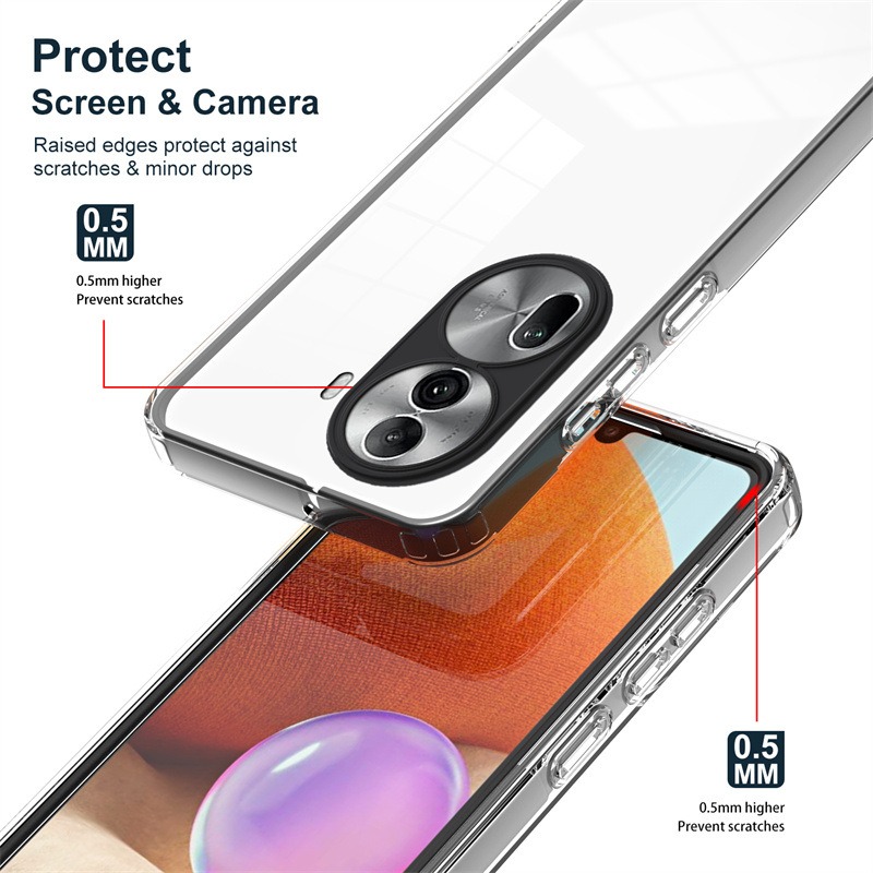 三合一防撞OPPO手機殼Reno11 Reno10 Reno11pro Reno10pro透明撞色Reno8適用台灣版-細節圖2