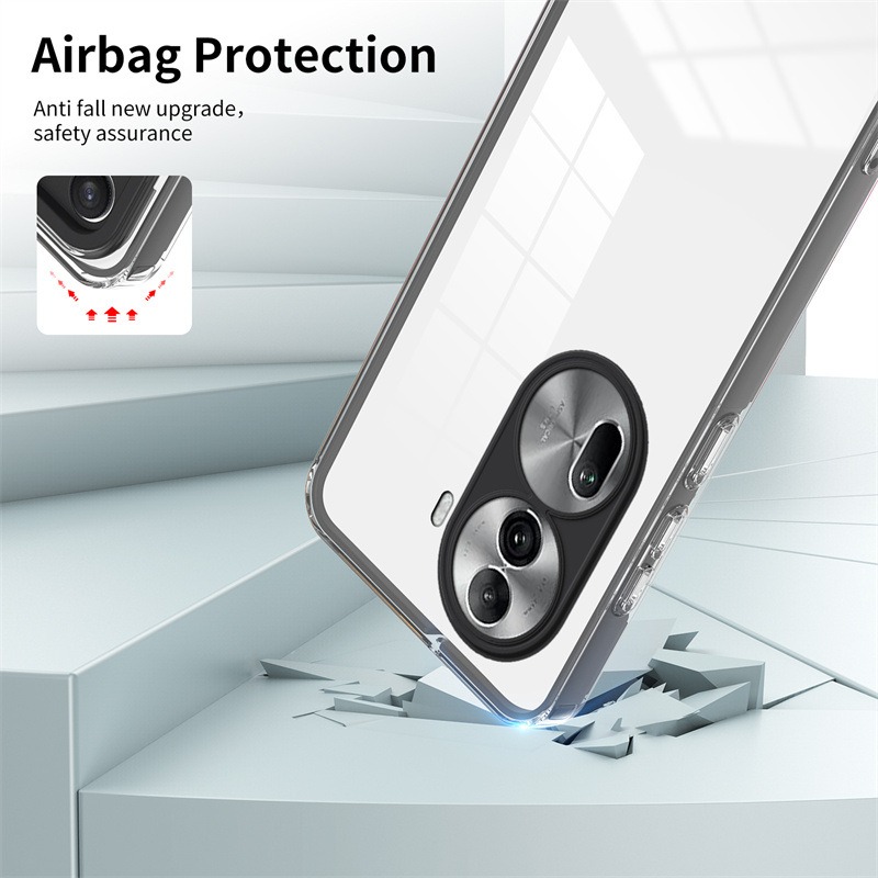 三合一防撞OPPO手機殼Reno11 Reno10 Reno11pro Reno10pro透明撞色Reno8適用台灣版-細節圖6