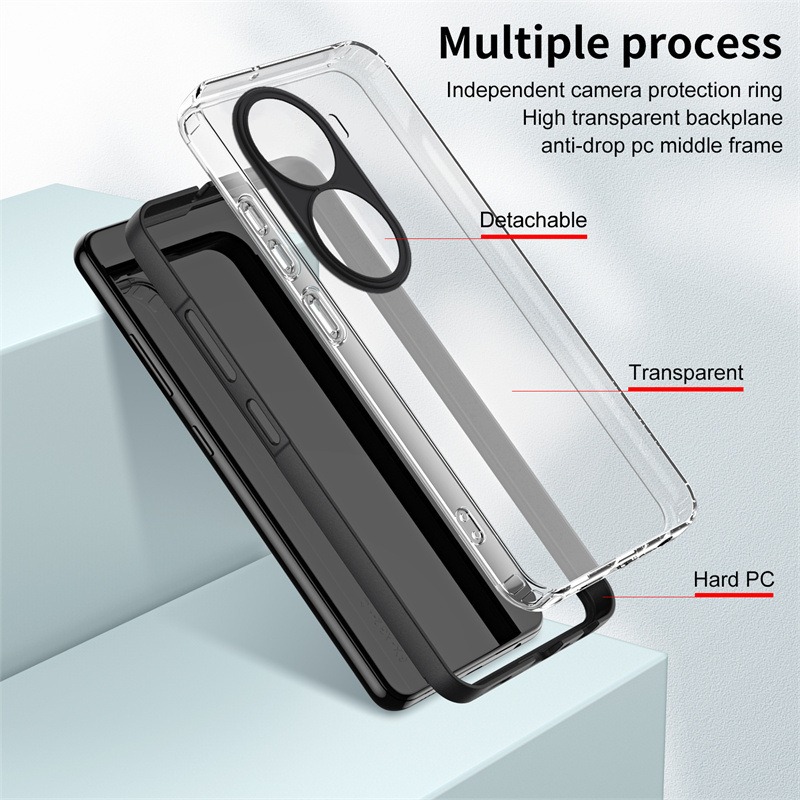三合一防撞OPPO手機殼Reno11 Reno10 Reno11pro Reno10pro透明撞色Reno8適用台灣版-細節圖8