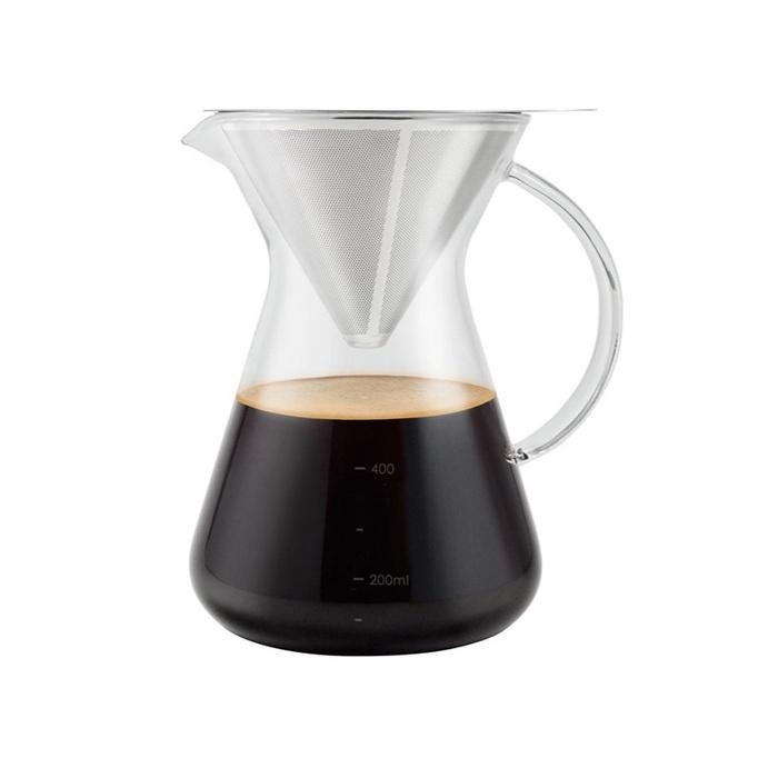 Driver 地中海不銹鋼濾杯組 600ml│地中海玻璃壺 900ml 咖啡濾杯組 手沖濾杯 造形玻璃壺 玻璃分享壺-細節圖6