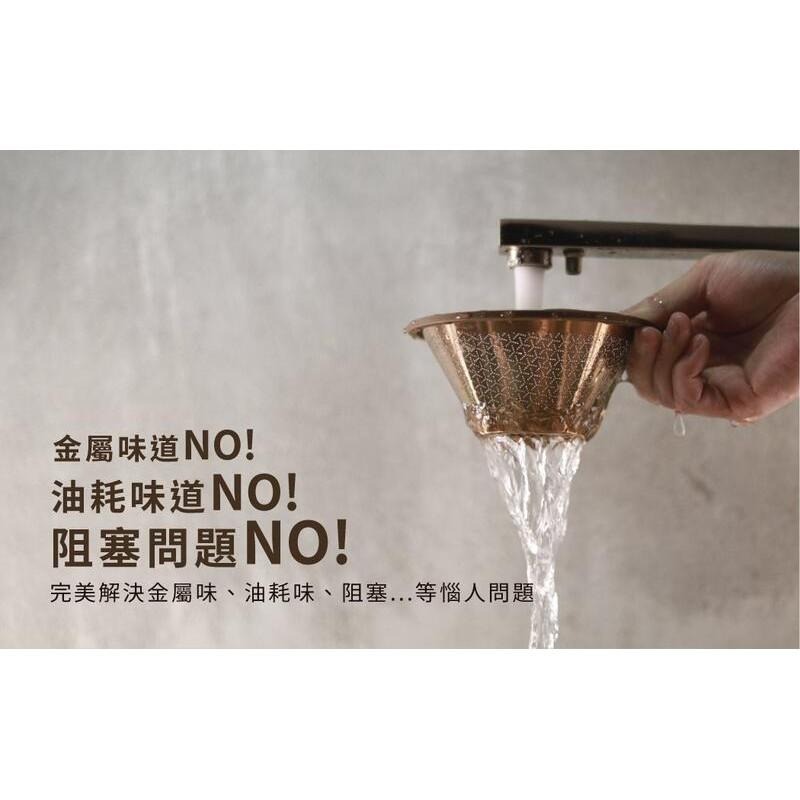 台灣製造 原廠保固 送【不鏽鋼量匙+精品咖啡豆 半磅】Driver 小山濾杯 微粒鈦不鏽鋼濾杯 咖啡金 升級版咖啡濾杯-細節圖7
