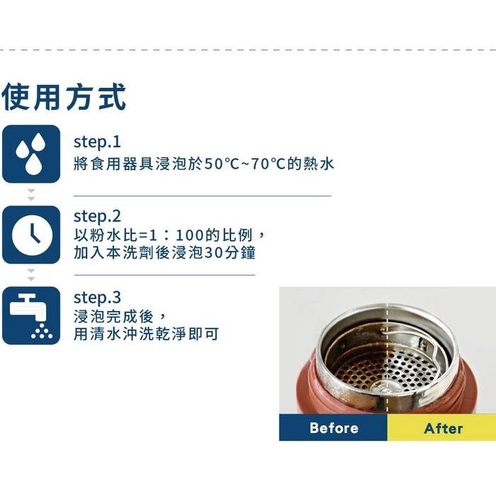 加量不漲價【Driver】活性氧食器專用洗 有效去除茶垢、咖啡垢 去污 保溫瓶清潔劑 去味劑 殺菌劑 不銹鋼清潔劑-細節圖3