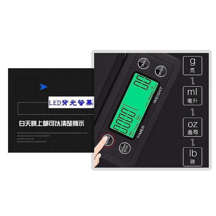 送【計量匙、清潔吹球、隔熱墊】3kg/0.1g多功能 順逆時 計時 秤重 手沖咖啡秤 電子秤 廚房秤 咖啡秤MS-K07-細節圖3