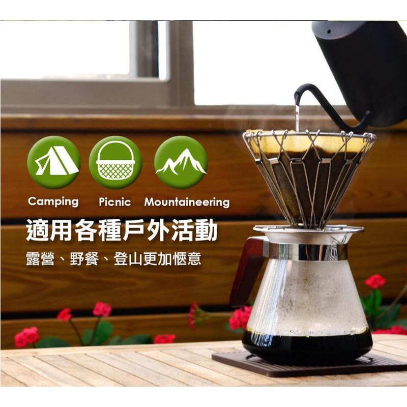 送【店家計量匙+專用清潔棉】錐形 Driver 可摺疊式濾杯 不鏽鋼濾杯 V型 可摺式 咖啡濾杯 HM-ZDV60-A1-細節圖6