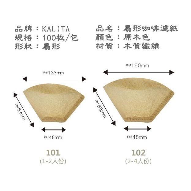日本原裝 井出 Nittoku│Kanae│Kalita101│102 扇形濾紙 無漂/漂白濾紙 手沖咖啡濾紙-細節圖2
