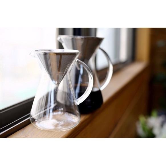 Driver 地中海不銹鋼濾杯組 600ml│地中海玻璃壺 900ml 咖啡濾杯組 手沖濾杯 造形玻璃壺 玻璃分享壺-細節圖4