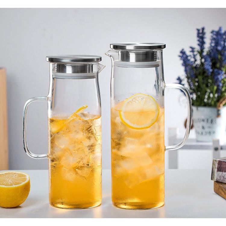 冷水壺 玻璃水壺 冰箱門可放 開水壺 玻璃壺 大容量 耐高溫 花茶壺 水杯 果汁壺 耐熱玻璃壺 玻璃分享壺-細節圖9