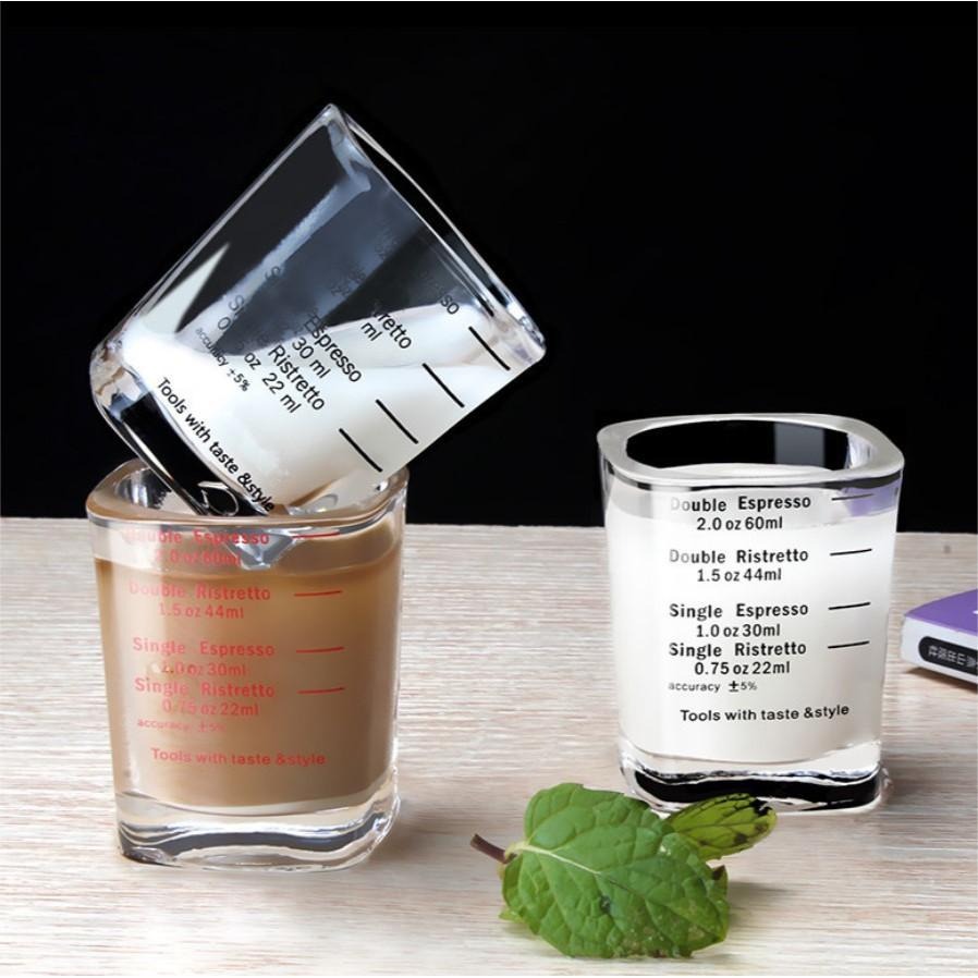 方形玻璃杯60ml 盎司杯 Espresso義式濃縮杯 帶刻度 咖啡杯 烘焙量杯 shot杯 調酒安士杯 威士忌-細節圖7