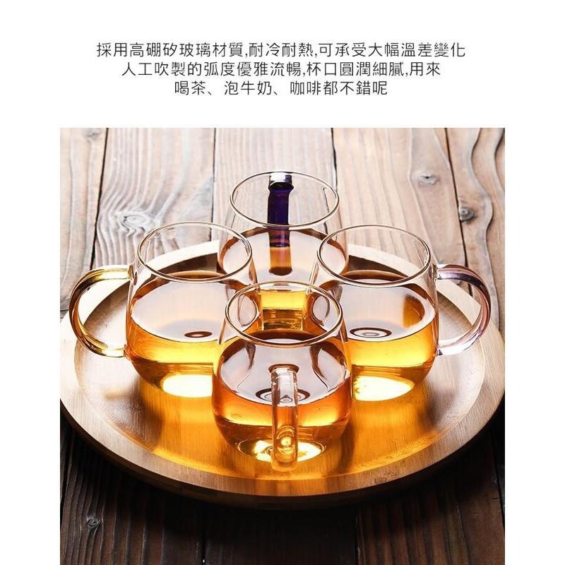400ml 加厚耐熱透明 多色帶把玻璃杯 杯子 牛奶杯 花茶杯 果汁杯 品茗杯 茶杯 馬克杯 咖啡杯 水杯 茶壺 茶具-細節圖5