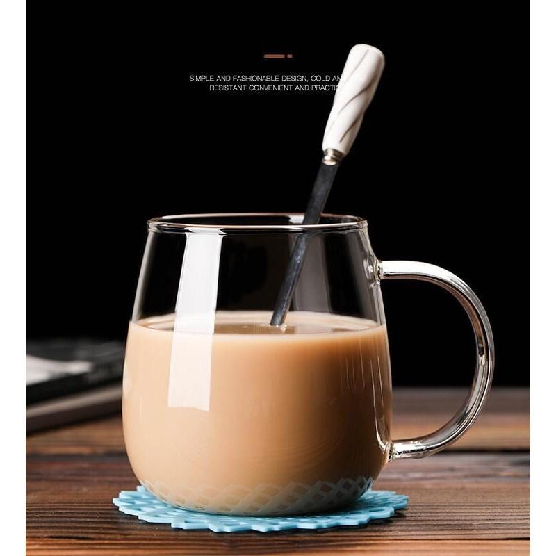 400ml 加厚耐熱透明 多色帶把玻璃杯 杯子 牛奶杯 花茶杯 果汁杯 品茗杯 茶杯 馬克杯 咖啡杯 水杯 茶壺 茶具-細節圖7