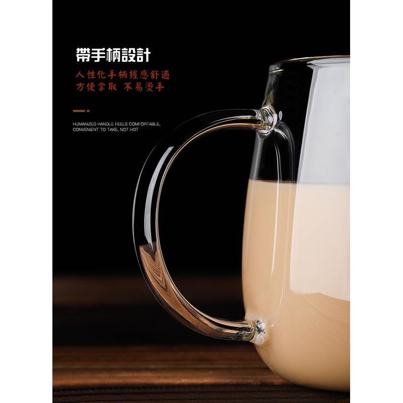 400ml 加厚耐熱透明 多色帶把玻璃杯 杯子 牛奶杯 花茶杯 果汁杯 品茗杯 茶杯 馬克杯 咖啡杯 水杯 茶壺 茶具-細節圖9