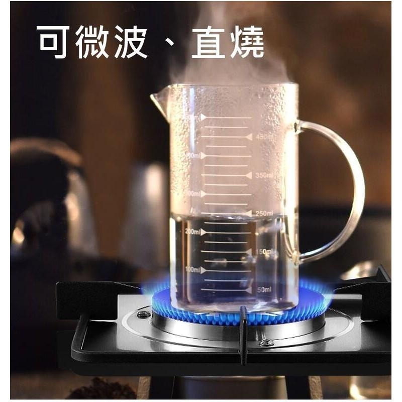 現貨350│500│1000ml 送【清潔棉+計量匙】加厚耐熱玻璃量杯 手柄燒杯 透明水壺 刻度玻璃杯 玻璃量杯 玻璃壺-細節圖2