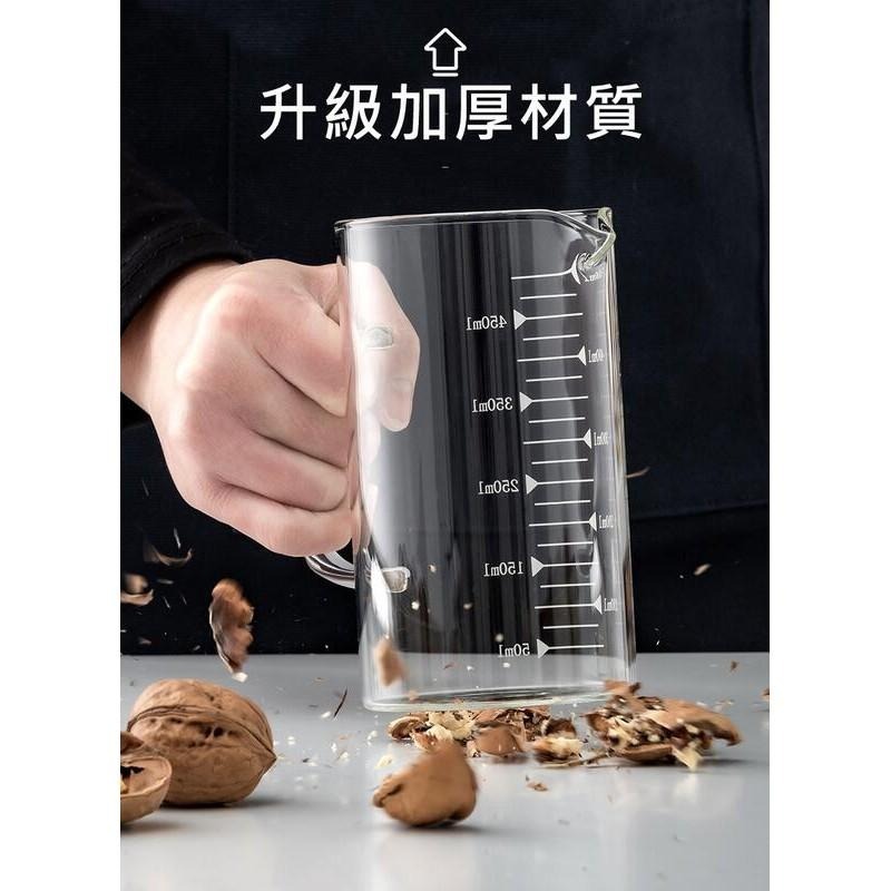 現貨350│500│1000ml 送【清潔棉+計量匙】加厚耐熱玻璃量杯 手柄燒杯 透明水壺 刻度玻璃杯 玻璃量杯 玻璃壺-細節圖6