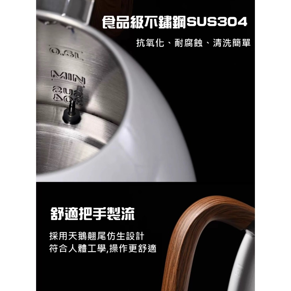 brewista Artisan 細長嘴電子溫控手沖壺 600ml 溫控壺 快煮壺 細嘴壺 公司貨 保固一年-細節圖3