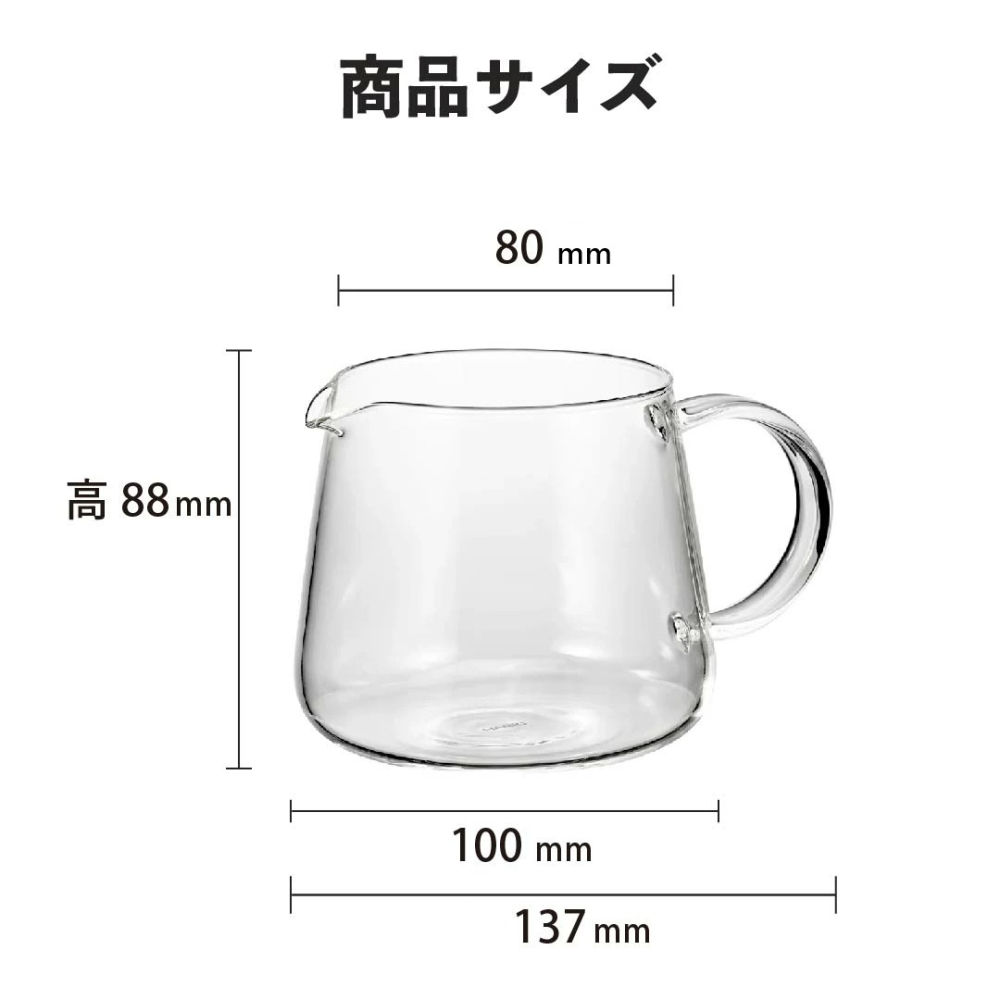 HARIO V60經典清透咖啡壺／VBS-36│VBS-60 玻璃分享壺 咖啡壺 耐熱玻璃壺 日本製 手沖下壺-細節圖5