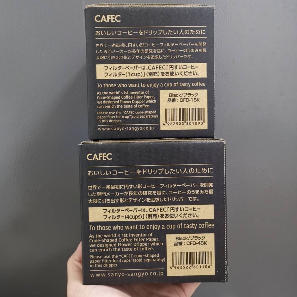 三洋 CAFEC 霧黑限量版 花瓣濾杯 有田燒 1-2/2-4人份 V型濾杯 錐形濾杯 陶瓷濾杯 台灣公司貨 現貨熱銷-細節圖4