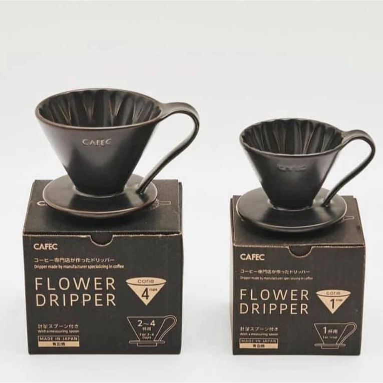 三洋 CAFEC 霧黑限量版 花瓣濾杯 有田燒 1-2/2-4人份 V型濾杯 錐形濾杯 陶瓷濾杯 台灣公司貨 現貨熱銷-細節圖5