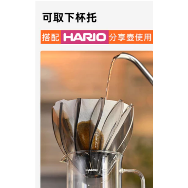 公司貨 HARIO 睡蓮濾杯 SUIREN濾杯 手沖濾杯 V60樹脂濾杯 錐形濾杯 花瓣濾杯 底座分離VDSU-02-細節圖2