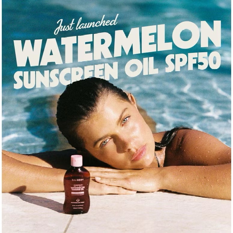 耐水性 助曬油 海洋/珊瑚礁友善🦘Bali body 『現貨』西瓜 SPF50 Sunscreen Oil 防曬油-細節圖3