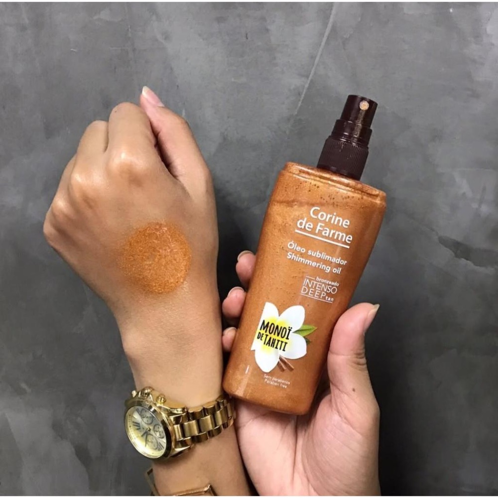 法國製 現貨🇫🇷SPF6/SPF30✿梔子花 Monoi✨閃亮 助曬油 Corine de Farme 黎之芙 微光油-細節圖2