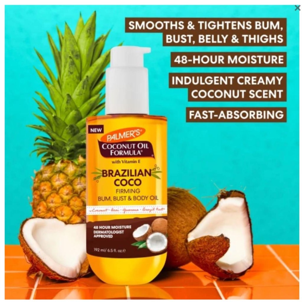 椰子油配方 緊緻保養油 針對臀部 胸部 🇺🇸帕瑪氏 Palmer＇s 巴西可可 緊緻 保濕 透亮 身體油 Palmers-細節圖3