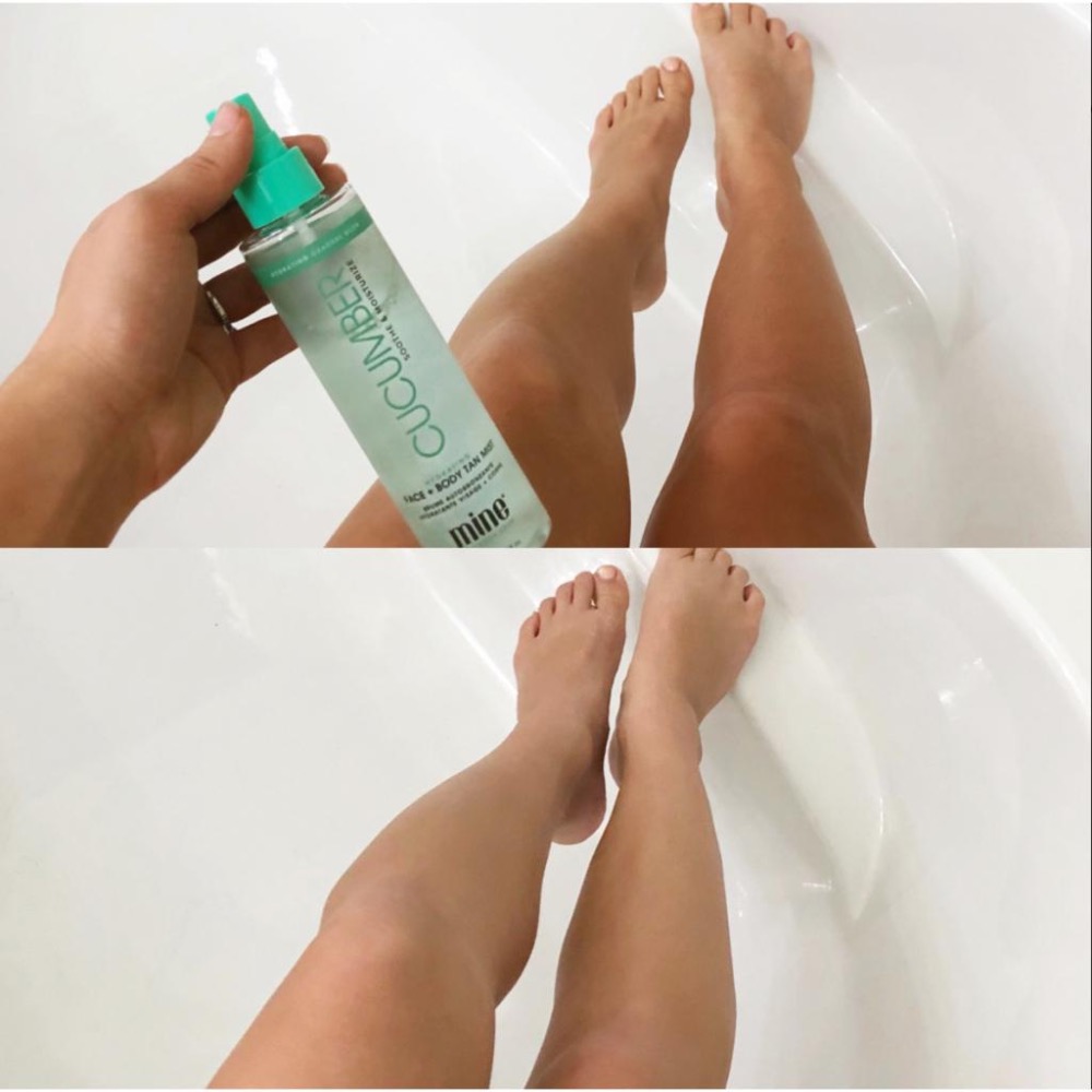 仿曬＋舒緩噴霧 美黑噴霧 美黑化妝水『現貨』MINETAN BODY.SKIN  ✨ 黃瓜高保濕噴霧 臉部/身體-細節圖2