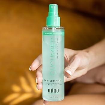 仿曬＋舒緩噴霧 美黑噴霧 美黑化妝水『現貨』MINETAN BODY.SKIN  ✨ 黃瓜高保濕噴霧 臉部/身體-細節圖6