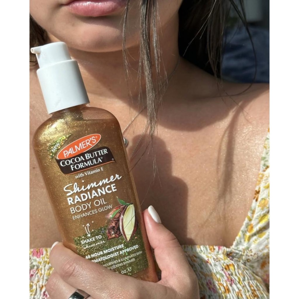 現貨 會閃亮亮💆🏼‍♀️『限量版』高光閃亮✨帕瑪氏 Palmer＇s 🇺🇸 維生素E 可可脂 Palmers 身體油-細節圖3