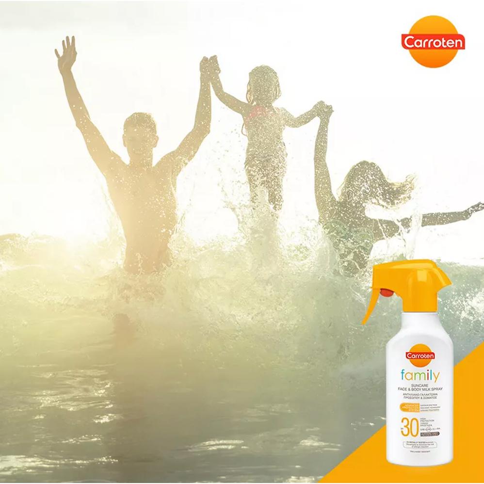 家庭防曬乳 輕盈 防水 防曬噴霧 『全家一起用』 Carroten Family Spf30 臉部身體通用-細節圖7