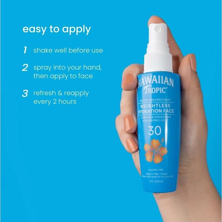 『現貨』SPF30 防曬 保溼噴霧🌺 Hawaiian tropic 透明質酸/玻尿酸 熱帶夏威夷 防曬/助曬 曬黑-細節圖5