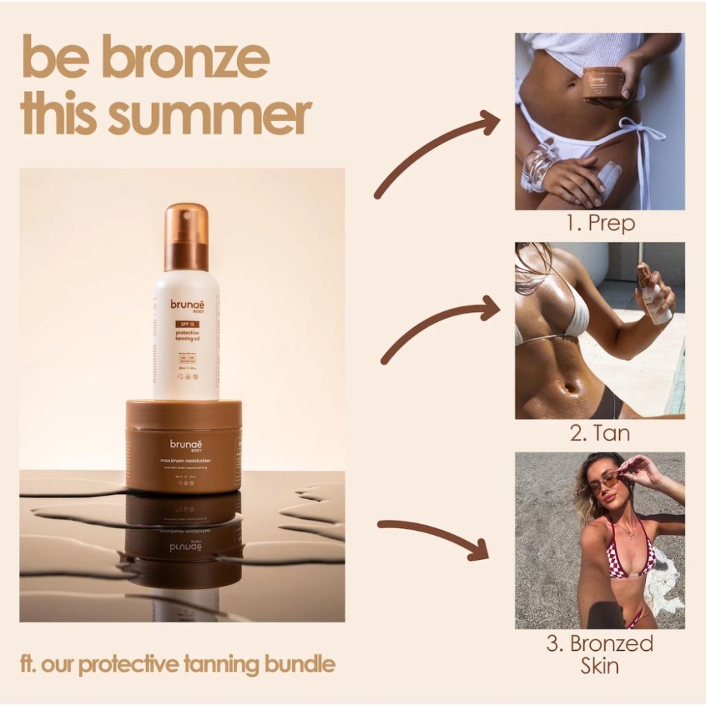 『新品上市』護膚 天然助曬油 SPF15 🦘Brunae body🤎Tanning Oil 美黑油 曬黑油-細節圖7