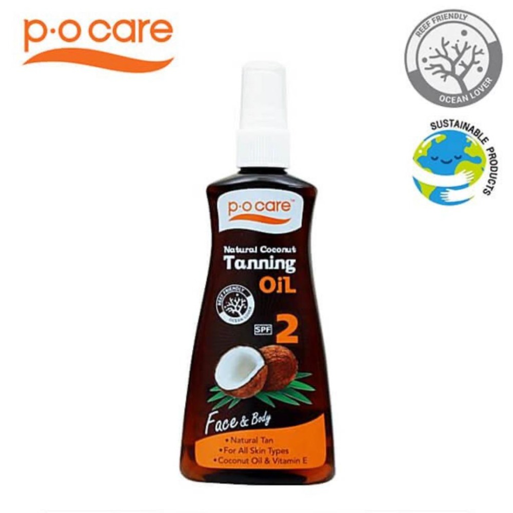 現貨 海洋友善 臉部身體通用 🇹🇭泰國製 P.O.care SPF2 曬黑油 助曬油 165ml-細節圖4
