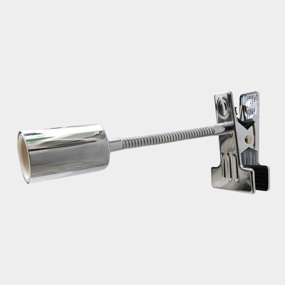 台灣現貨 極美360度定時銀色金屬燈夾/定時燈夾/定時燈座/多肉燈座/日式/工業風/鵝頸燈座/蛇頸燈座-細節圖2