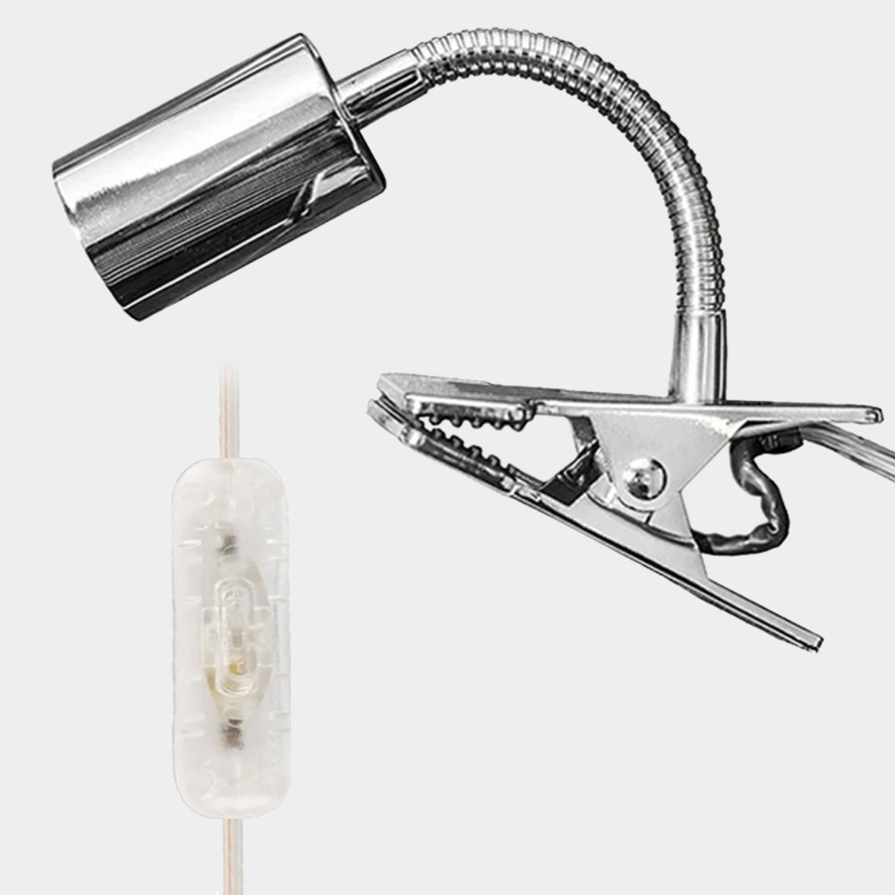 台灣現貨 極美360度定時銀色金屬燈夾/定時燈夾/定時燈座/多肉燈座/日式/工業風/鵝頸燈座/蛇頸燈座-規格圖9