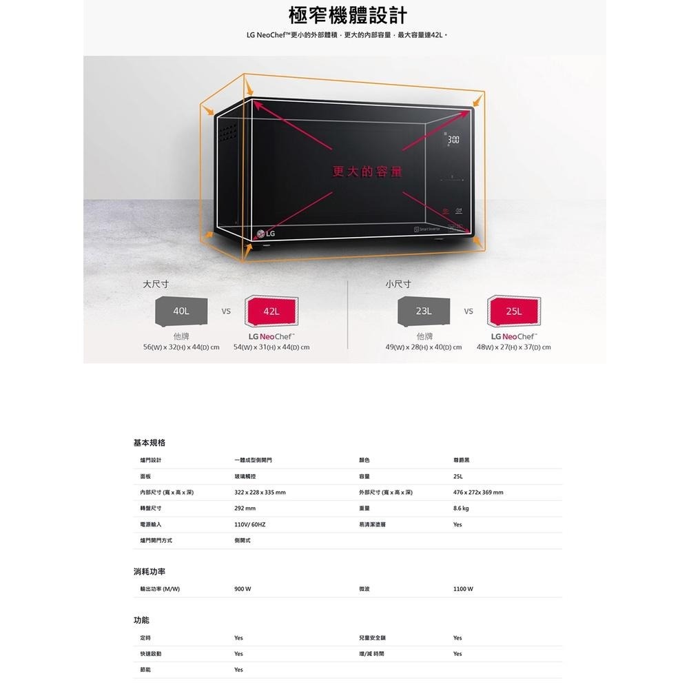 LG NeoChef™ 25L 智慧 變頻 微波爐 MS2535GIS-細節圖8
