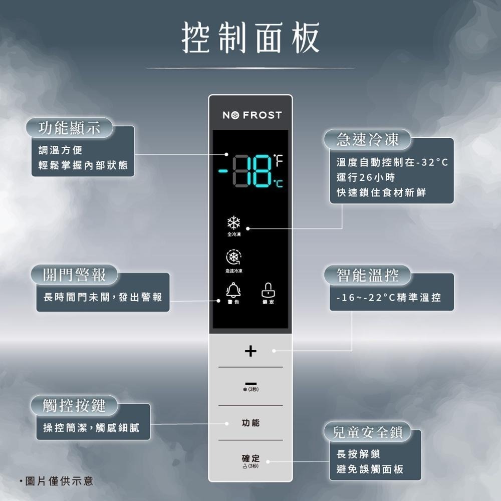 【禾聯 HERAN】全新2023年式 383L 智能溫控 高效變頻 風冷無霜 直立式 冷凍櫃 HFZ-B3862FV-細節圖6